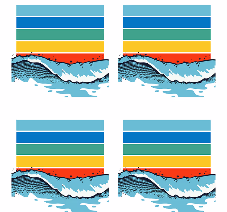Retro waves 70 s coasters - TenStickers
