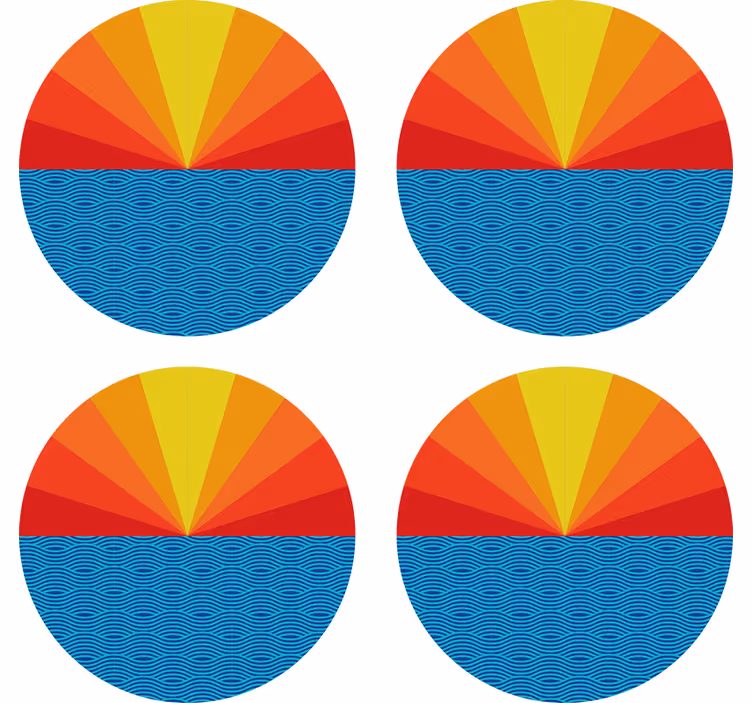 Geek coasters with lively geometric circle design - TenStickers