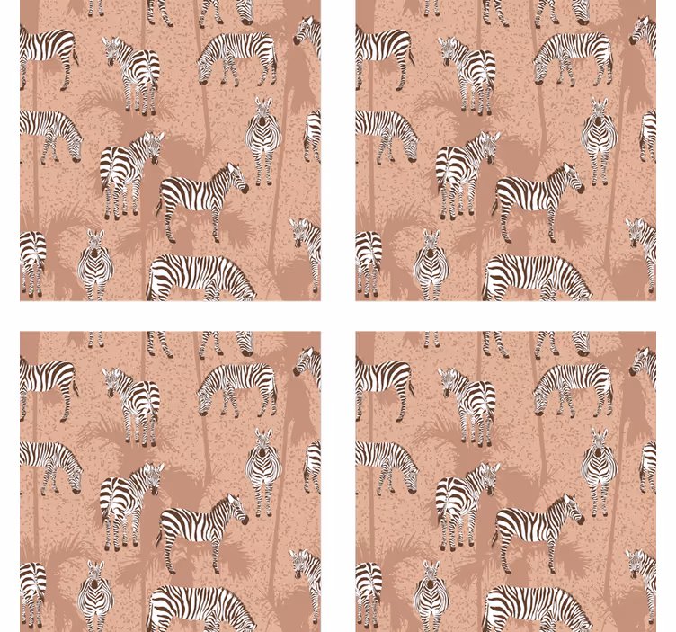 Modern coasters with zebra texture design - TenStickers
