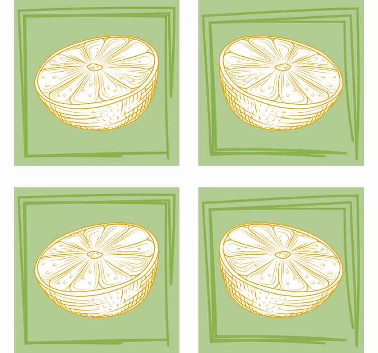 Personalised coasters lime slice illustration - TenStickers