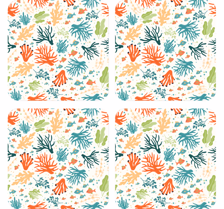 Colorful coral patterns coaster - TenStickers