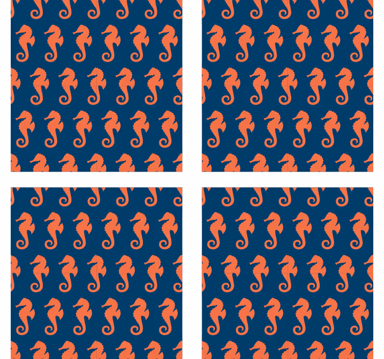 Geek coasters seahorse patterned design - TenStickers