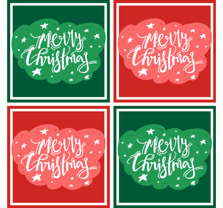 Christmas coasters with joyful holiday fonts - TenStickers