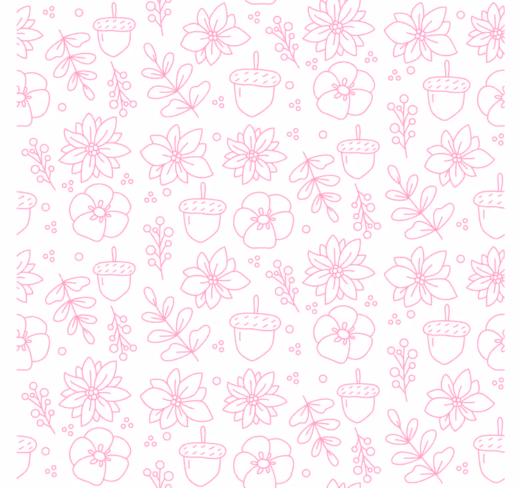 Floral line art pattern coaster - TenStickers