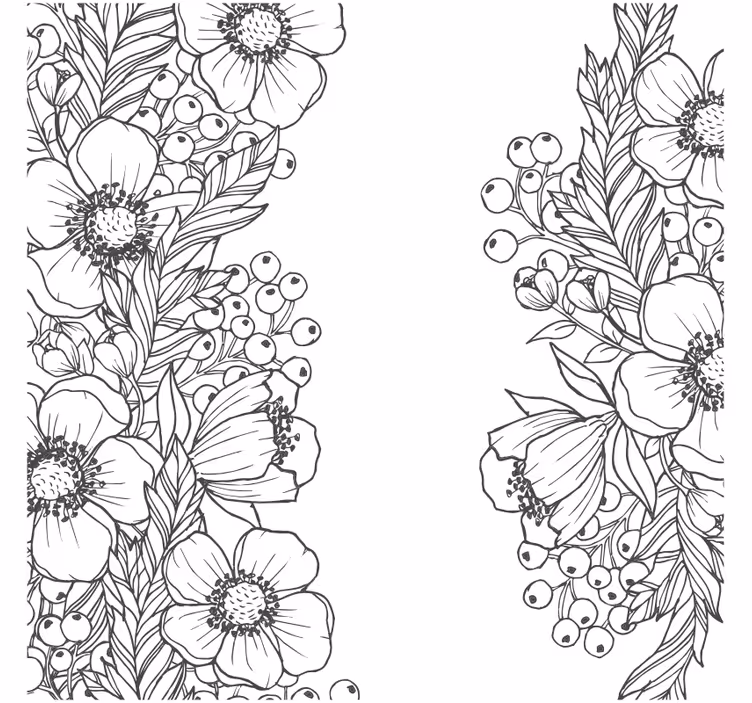 Floral outline patterns coaster - TenStickers