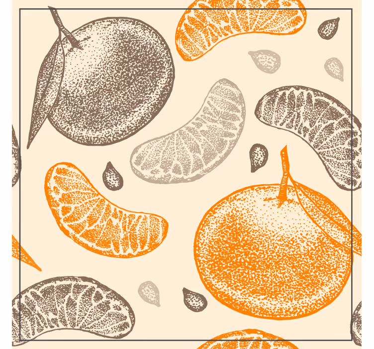 Citrus fruit pattern coaster - TenStickers