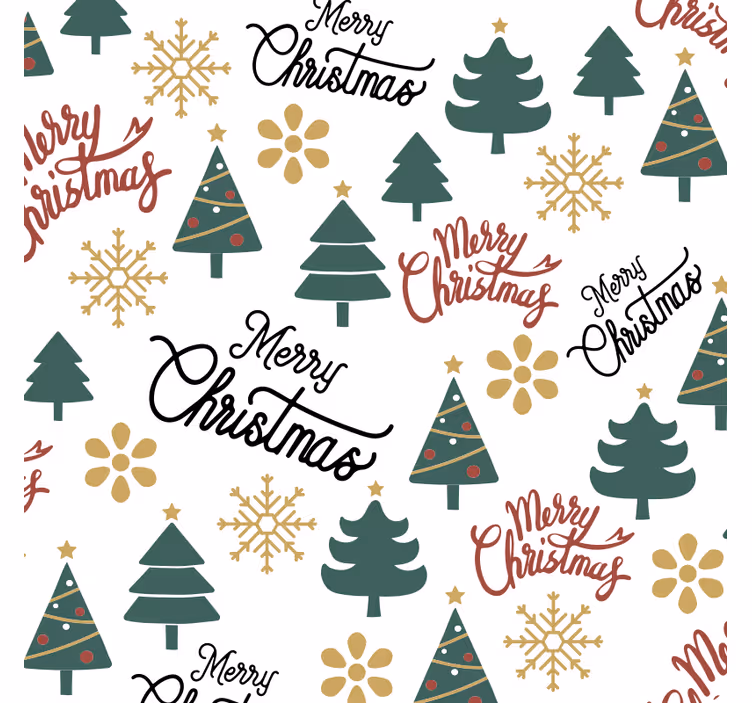 Holiday text with trees christmas coaster - TenStickers