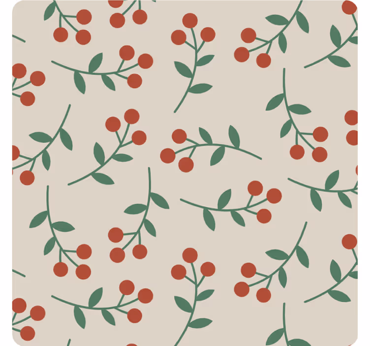 Berry branch patterns coaster - TenStickers