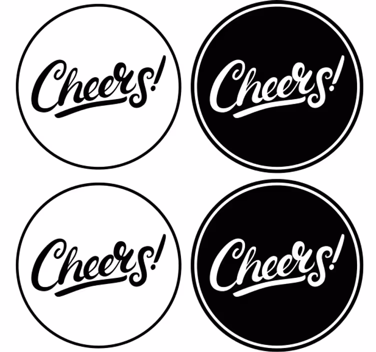 Sentence cheers y'all  text coasters - TenStickers