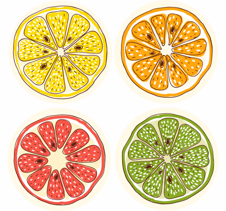 Different fruits  vintage coaster - TenStickers