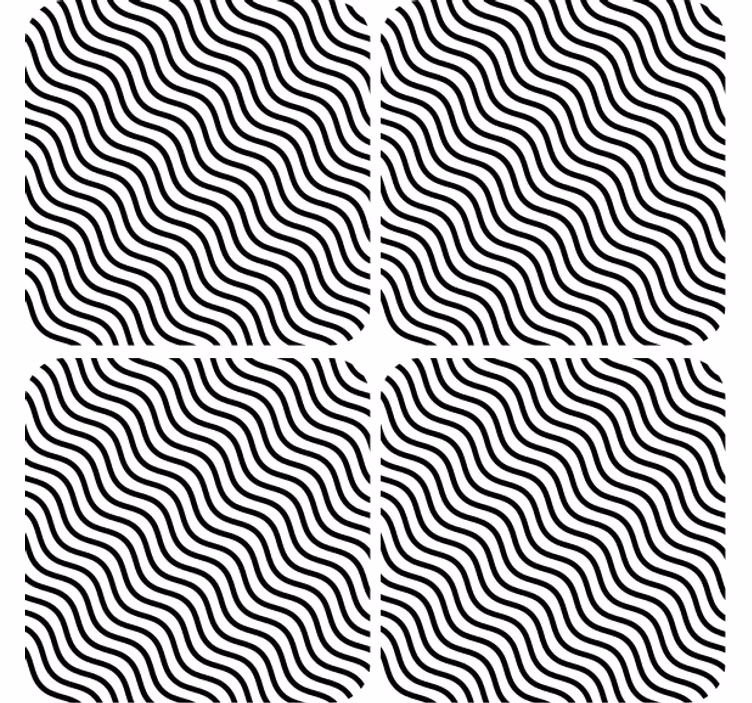 Wavy black pattern coaster - TenStickers