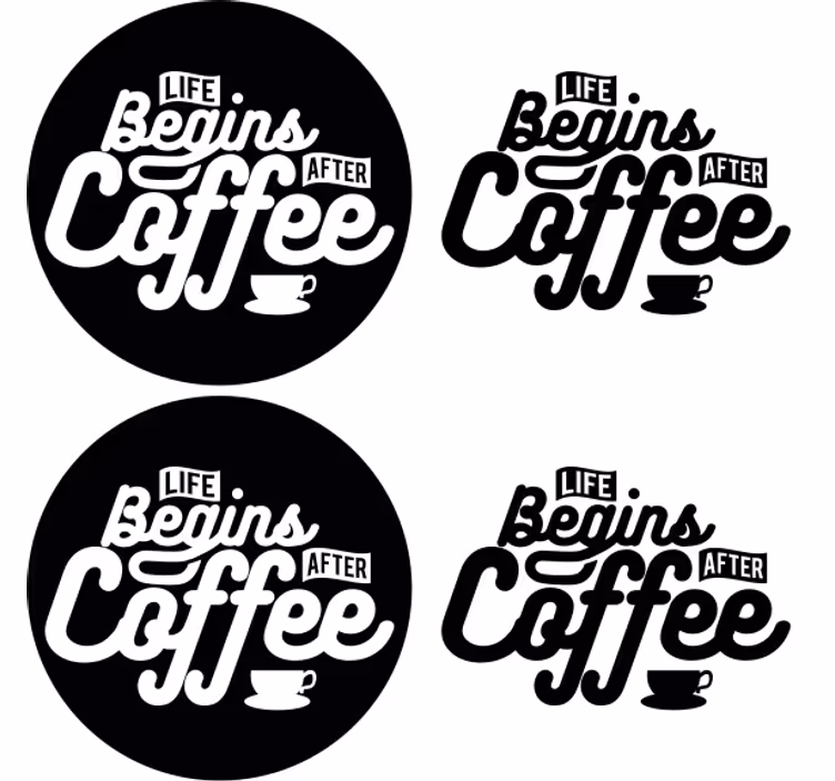 Life begins after coffee quote text coasters - TenStickers