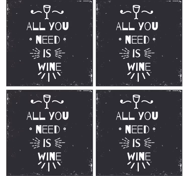 Text coasters for wine lovers' essentials - TenStickers