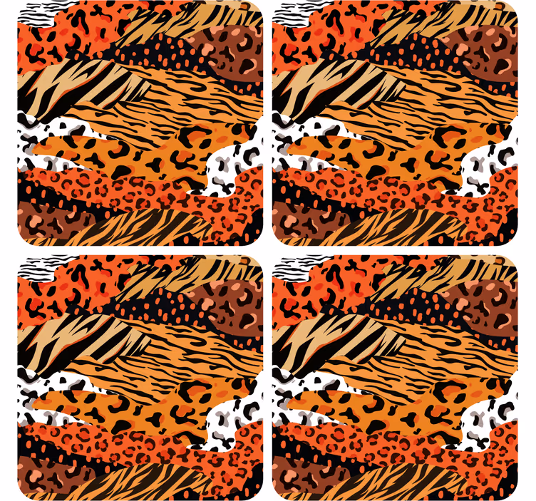 Fierce animal patterns coaster - TenStickers