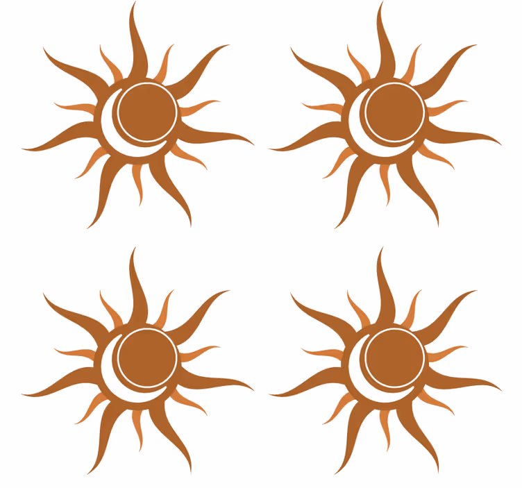 Coaster with curved sun symbol design - TenStickers