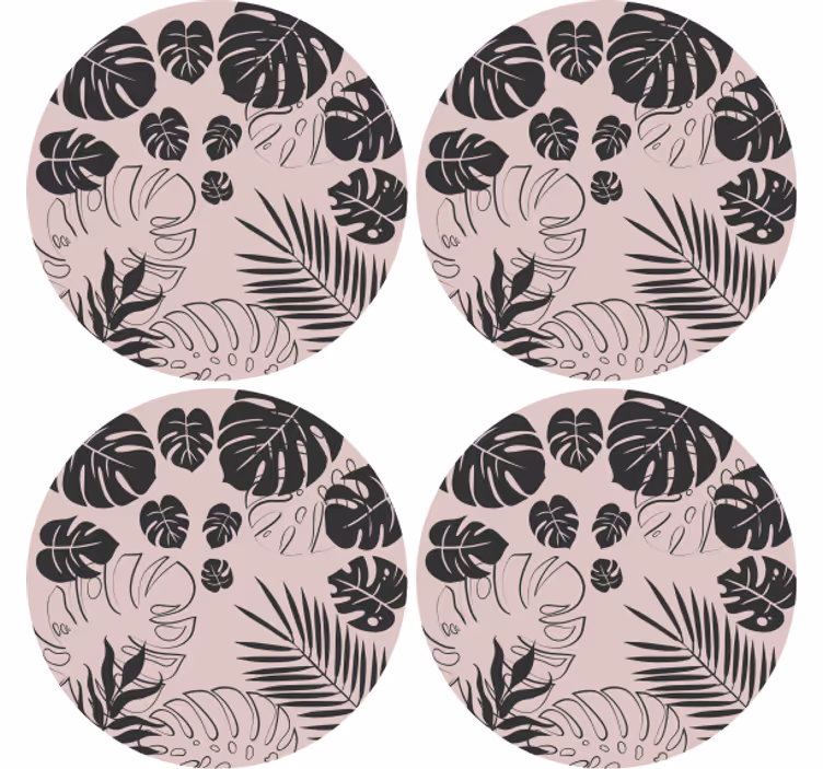 Monstera leaf patterns coaster - TenStickers