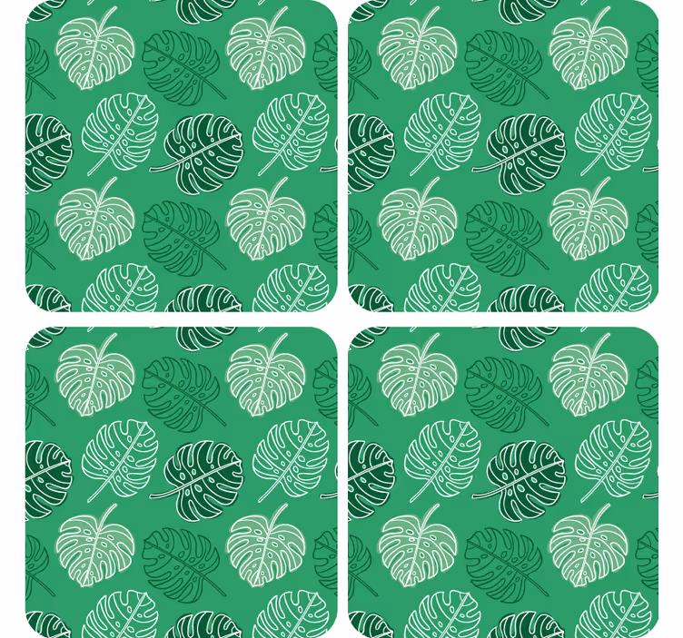 Leafy patterned surface coaster - TenStickers
