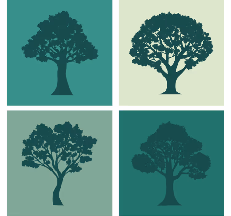 Coaster silhouette trees collection - TenStickers