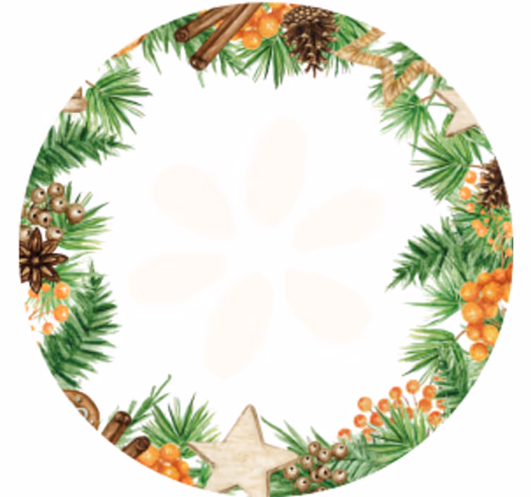 Christmas coasters with festive greenery accents - TenStickers