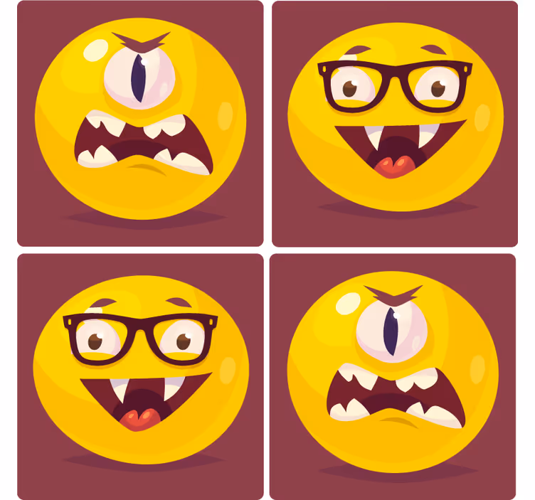 Vampire emoji face halloween coaster - TenStickers