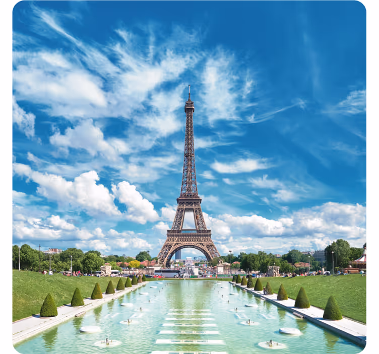 Bottom  Eiffel tower reflection modern coaster - TenStickers