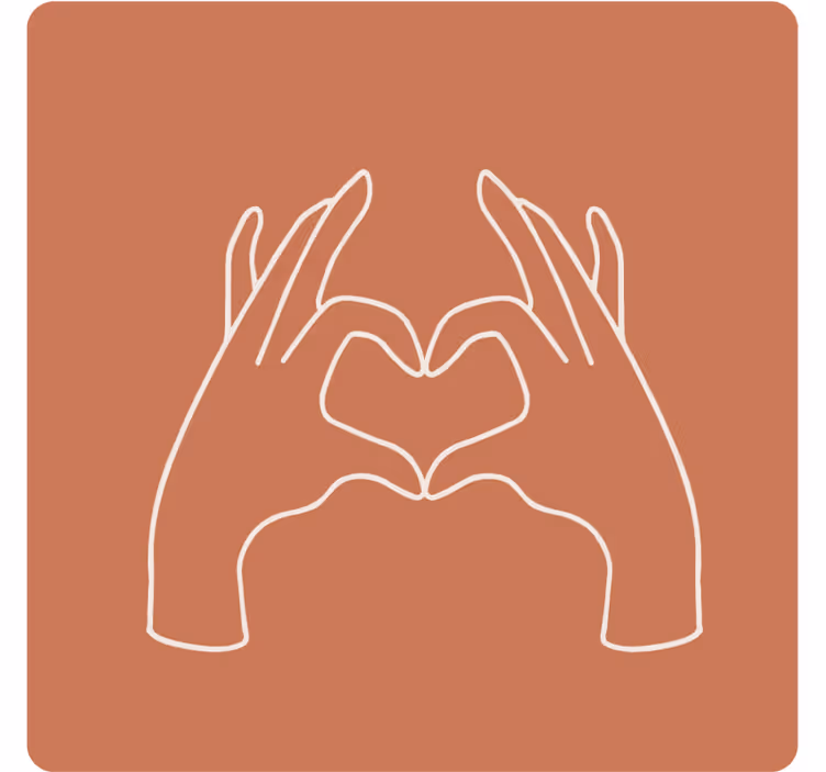 Geek coasters heart shaped hand gesture - TenStickers