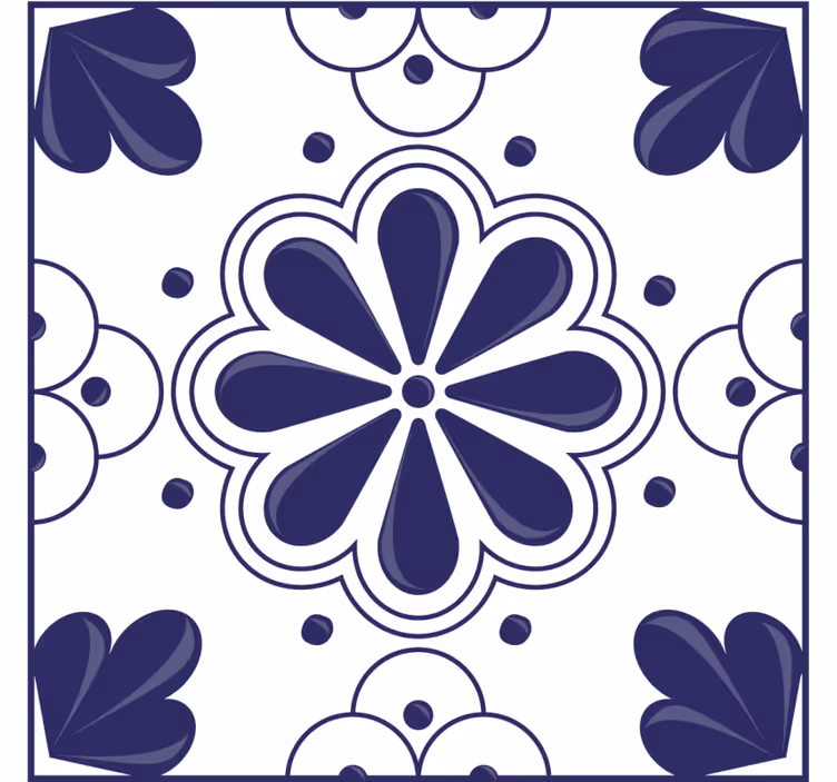 Floral shape pattern coaster - TenStickers