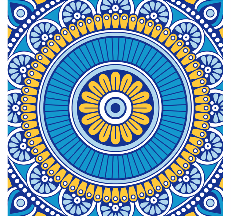 Geometric floral motif coaster - TenStickers