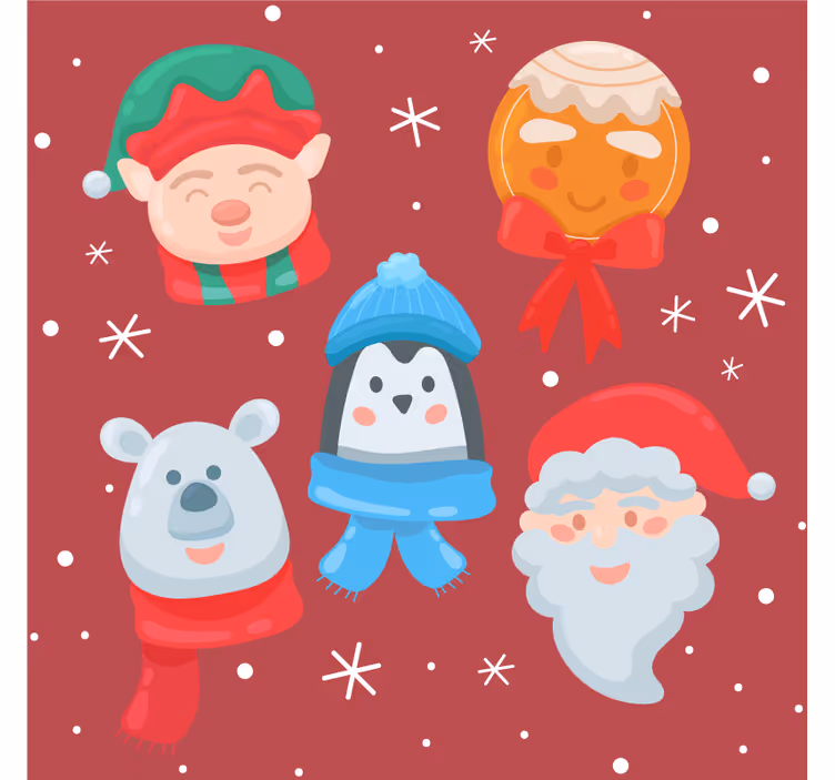 Christmas coasters celebratory figures collection - TenStickers