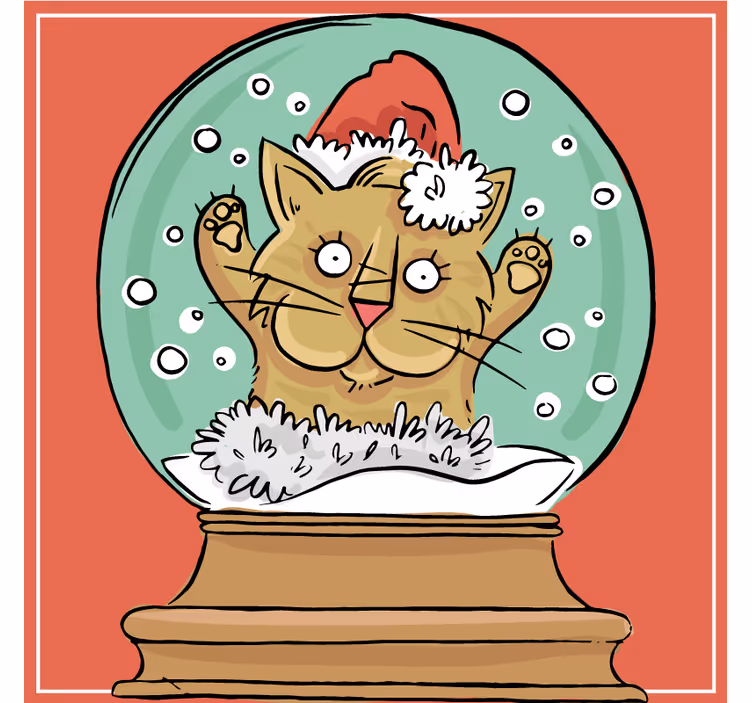 Funny cat christmas coaster - TenStickers