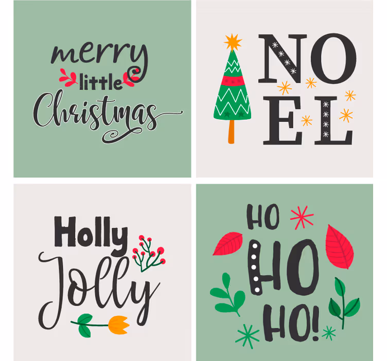 Christmas coasters with elfa ho ho design - TenStickers