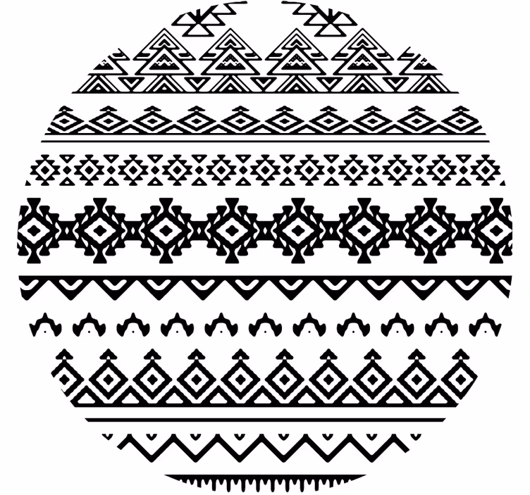Black and white African pattern  texture coaster - TenStickers