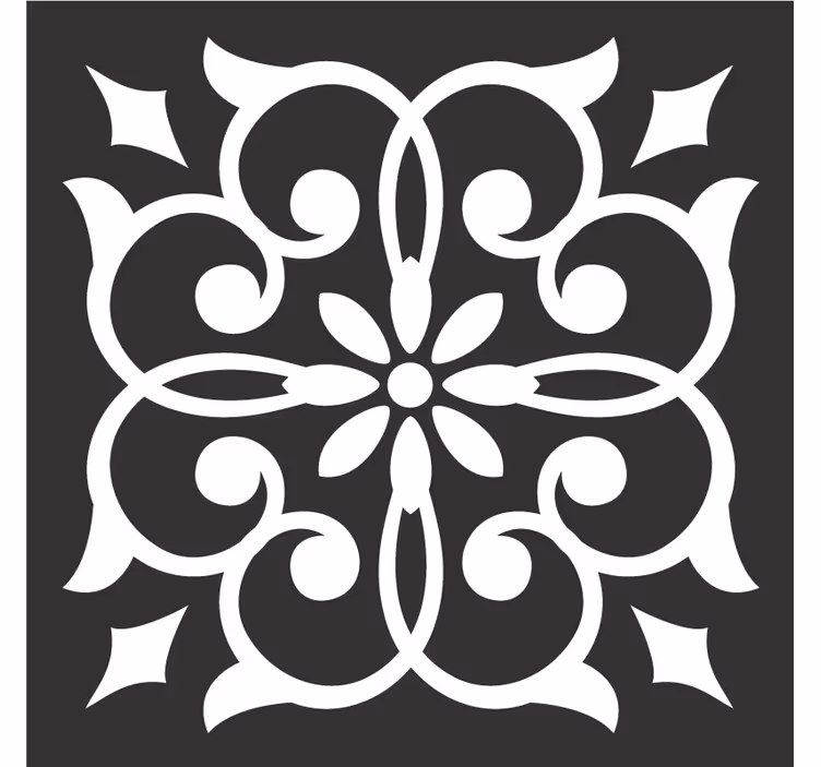 Elaborate botanical motif coaster - TenStickers