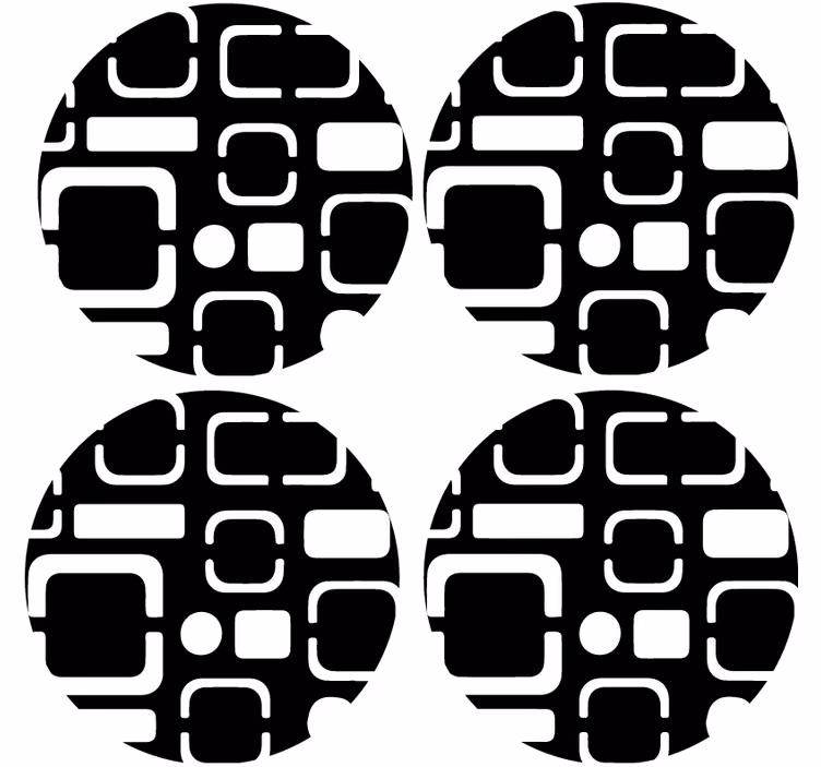 Geometric black motifs coaster - TenStickers