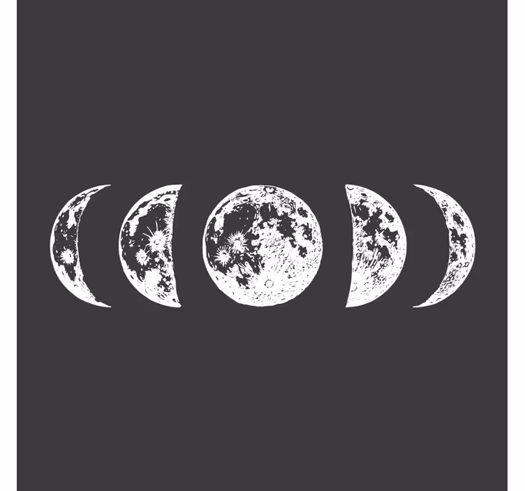 Lunar phases illustration coaster - TenStickers