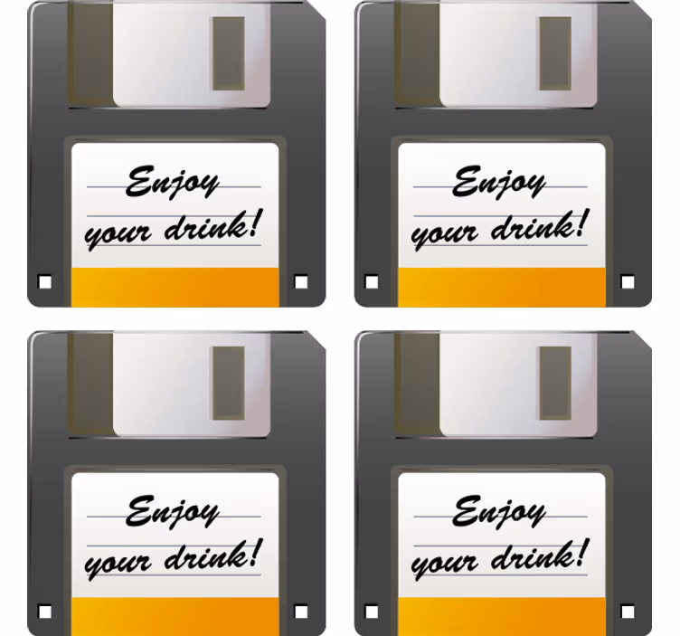 Coaster floppy disk drink reminder - TenStickers