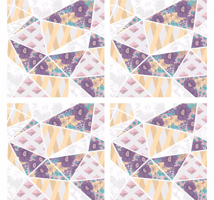 Geometric floral patterns coaster - TenStickers