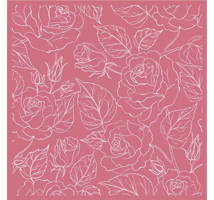 Elegant roses pattern in pink modern coaster - TenStickers