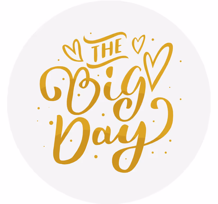 Big day - white elegance wedding coaster - TenStickers