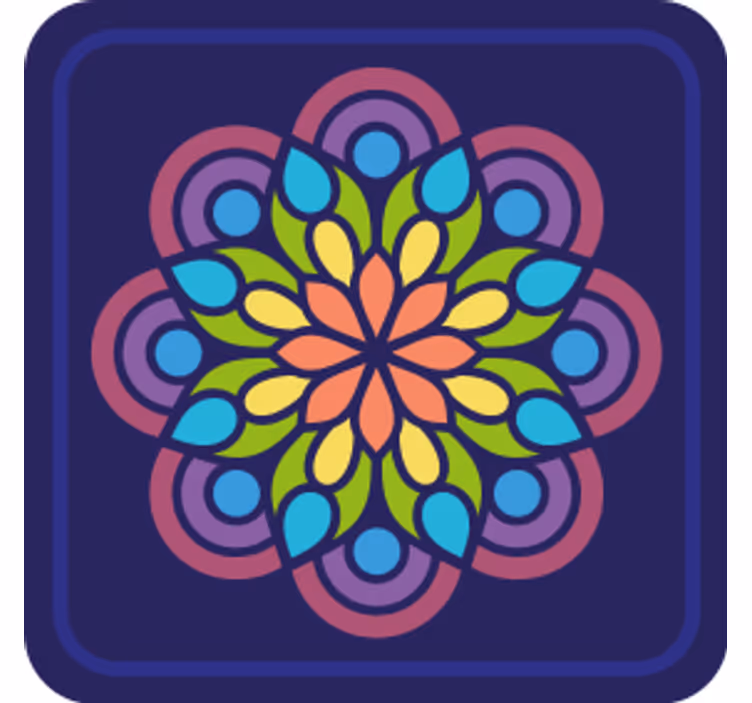 Rainbow lotus geek coasters - TenStickers