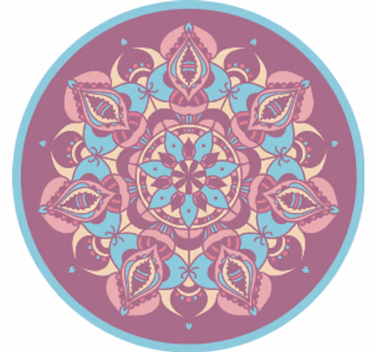 Mandala blue purple pink vintage coaster - TenStickers