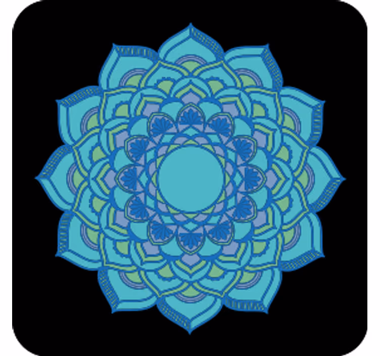 Intricate blue floral coaster - TenStickers