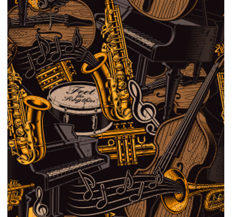 Cartoon music doodles modern coaster - TenStickers