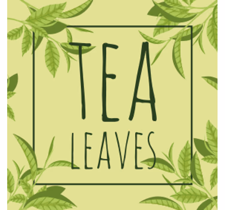 Text coasters with tea leaves design - TenStickers