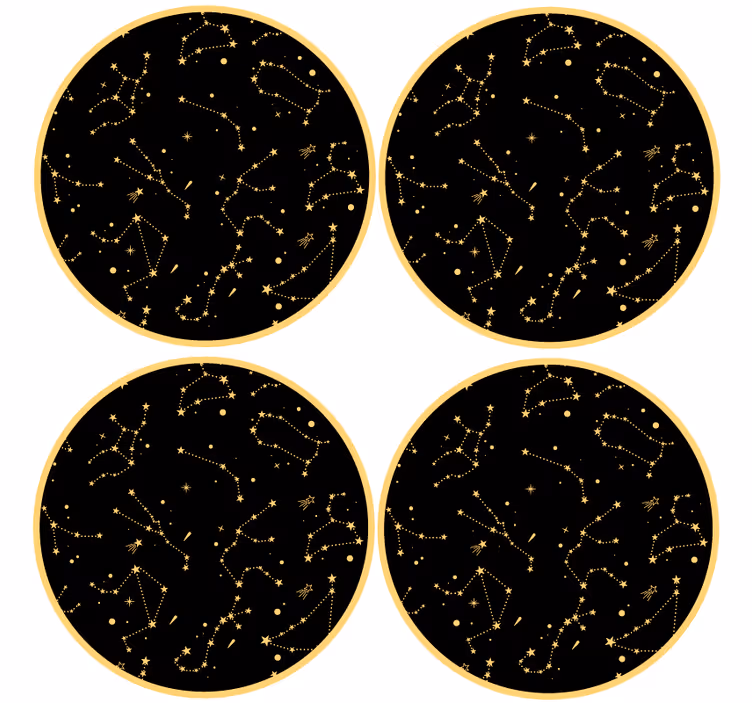 Geek coasters with celestial pattern design - TenStickers