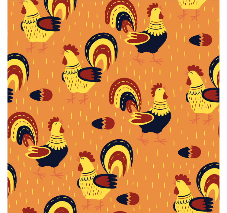 Original rooster shade colors modern coaster - TenStickers