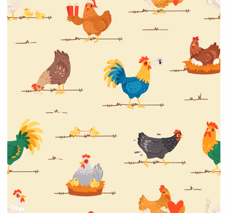 Modern coasters with vibrant farm animals - TenStickers