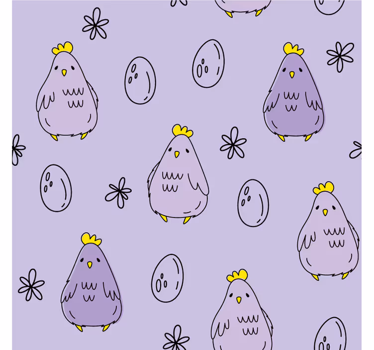 Purple pattern with chicken and egg coaster - TenStickers