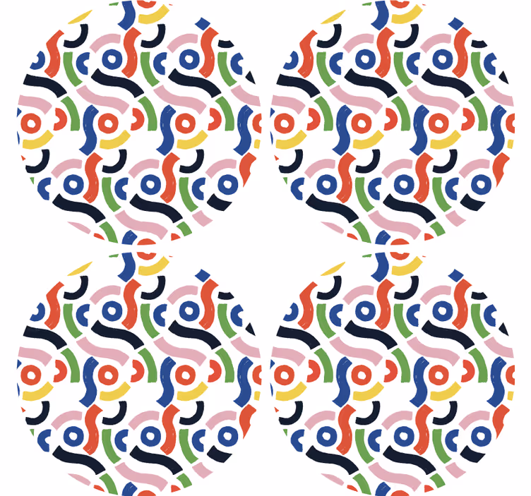 Colorful abstract patterns coaster - TenStickers