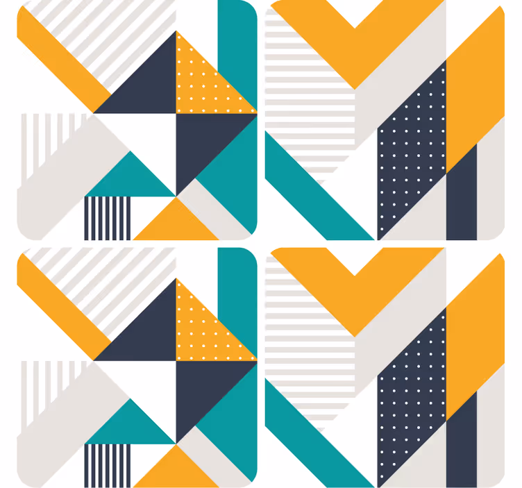 Modern coasters with geometric color block design - TenStickers